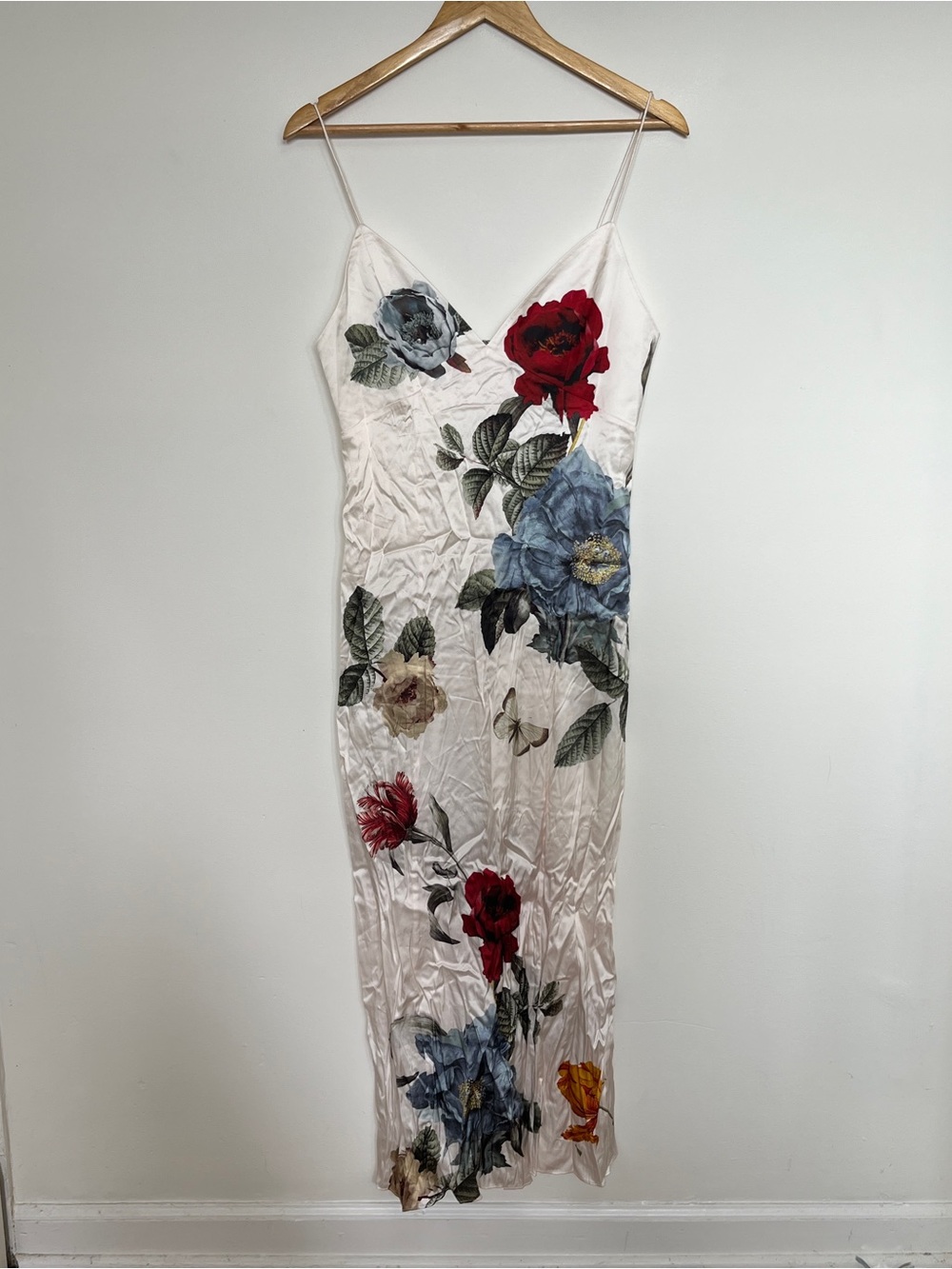 Alice + Olivia Julietta White Floral Rose Slip Dress Provence Size 6 - Picture 3 of 10